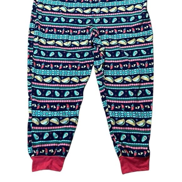 Jammies For Your Families Women's XL One Piece Pajama Set Tacos and Christmas - Picture 6 of 6